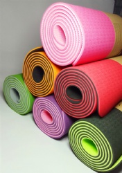 TPE yoga mat 8mm double color two color component yoga mat 183cm x 68cm x 0.6cm